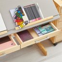 Ver imagem 6 de Escrivaninha Mesa de Desenho Olivia em Madeira Maciça Natural Cinza Idimex