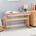 Ver imagem 1 de Escrivaninha Mesa de Desenho Olivia em Madeira Maciça Natural Cinza Idimex