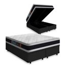 Ver imagem 1 de Cama Box Baú Super King + Colchão Espuma D45 Castor Black & White D45 Double Face 193x203x69cm