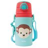 Garrafa de Aluminio com Canudo 450ml Animal Fun - Macaco - 1