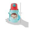 Garrafa de Aluminio com Canudo 450ml Animal Fun - Macaco - 4