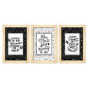 Ver imagem 1 de Kit 03 Quadros Decorativos Frase Amor  Preto e Branco 10x15cm com Moldura para Cozinha