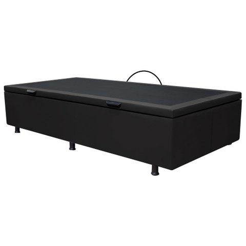 Base Box Baú para Cama Solteiro 88x188cm Liz S05 Corano Preto - Mpozenato