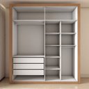 Ver imagem 5 de Guarda-roupa Solteiro Severo 4 Portas 3 Gavetas com Espelho Cinamomo/off White - Panorama Móveis