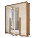 Ver imagem 3 de Guarda-roupa Solteiro Severo 4 Portas 3 Gavetas com Espelho Cinamomo/off White - Panorama Móveis