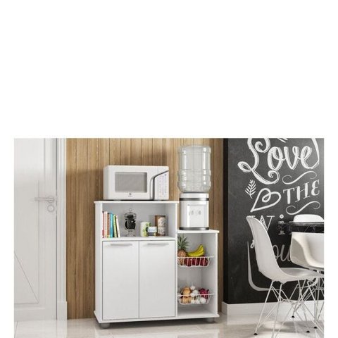 Balcão Multiuso Fruteira Sollys Branco - Poliman Móveis