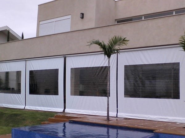 Toldo Cortina Pronto Completo na Medida de 3,00 X 2,50 com Visor - 3