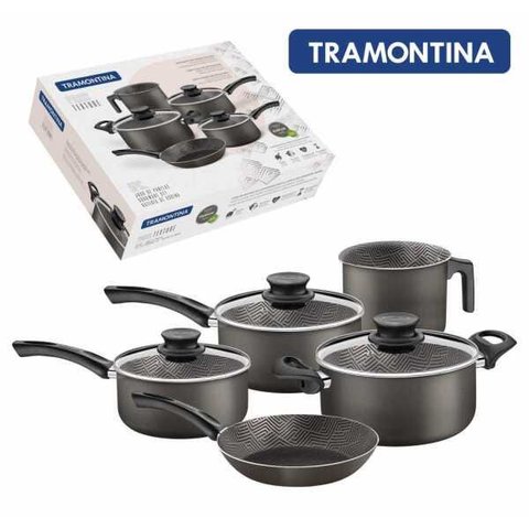 Jogo de Panelas Antiaderente Tramontina 5 pcs Paris Texture