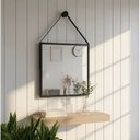 Ver imagem 1 de Espelho Quadrado Adnet Moldura Alumínio C/alça 40cm+ Suporte
