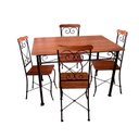 Ver imagem 3 de Mesa de Jantar Mesa Jantar 4 Lugares Quadrada Mdf Rustic Estilo Rústico Industrial Retrô