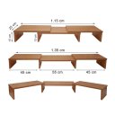 Ver imagem 4 de Suporte de Mesa Base Elevada Ajustável 3 Monitores Gamer Notebook Madeira Natural