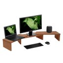 Ver imagem 2 de Suporte de Mesa Base Elevada Ajustável 3 Monitores Gamer Notebook Madeira Natural