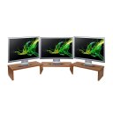 Ver imagem 6 de Suporte de Mesa Base Elevada Ajustável 3 Monitores Gamer Notebook Madeira Natural