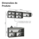 Ver imagem 7 de Armário de Cozinha Compacta Suspenso 200cm Cinza Nice Madesa 02