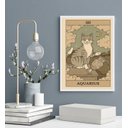 Ver imagem 1 de Quadro Carta Tarot Gato Signo Aquário 45x34cm - com Vidro:madeira Preta