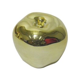 Fruteira Ouro Dourada Kit Maça Pera Banana Decoração Ceramica - 4