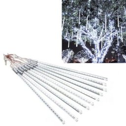 Cascata Pisca Pisca Natal Snow Fall Chuva de Neve 8 Tubos Branco 320 Leds - 1