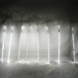 Cascata Pisca Pisca Natal Snow Fall Chuva de Neve 8 Tubos Branco 320 Leds - 2