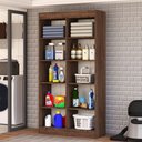 Ver imagem 4 de Armário Multiuso Dueto 4 Portas 8 Prateleiras Castanho/off White - Panorama Móveis