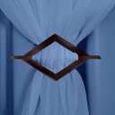 Ver imagem 2 de Cortina Voil com Forro Blackout PVC Azul 2,00M x 1,80M 100% Corta Luz com Ilhós para Varão Simples