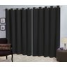 Cortina Voil com Forro Blackout PVC Preto 3,00M x 2,80M 100% Corta Luz com Ilhós Cromado para Varão - 1