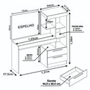 Ver imagem 4 de Penteadeira com Espelho Branco/Rosa Flex Notável Móveis