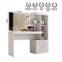 Ver imagem 2 de Penteadeira com Espelho Branco/Rosa Flex Notável Móveis