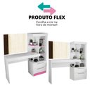 Ver imagem 3 de Penteadeira com Espelho Branco/Rosa Flex Notável Móveis