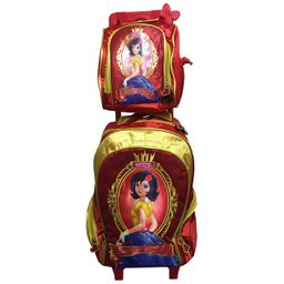 Kit Mochila Escolar Princess Branca de Neve Com Rodinha Lancheira Infantil (IC31382PR / LA31385PR) - 1