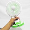 Ventilador Bateria Recarregavel Luz com 21 LED Ajustavel Verde Portátil - 3