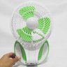Ventilador Bateria Recarregavel Luz com 21 LED Ajustavel Verde Portátil - 4