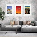 Ver imagem 1 de Kit 3 Quadros Grandes Salvador Dalí Collection 60x48cm:moldura Branca