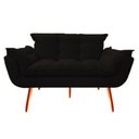 Ver imagem 3 de 2 Poltr e Namoradeira Opala Decorativa Reforçada Suede Preto