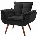 Ver imagem 2 de 2 Poltr e Namoradeira Opala Decorativa Reforçada Suede Preto