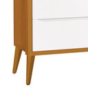 Ver imagem 3 de Cômoda Infantil 3 Gavetas Theo Retrô Branco/Savana com Pés Amadeirado - Reller Móveis