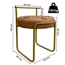 Ver imagem 4 de Kit 2 Banqueta Decorativa Sala Área Gourmet Puff Ferro Facto:conhaque