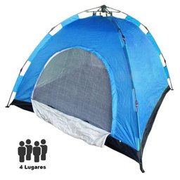 Barraca Camping Automatica 4 Lugares Iglu Monta Sozinha Azul Ferias Acampamento Passeio - 1