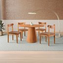 Ver imagem 1 de Conjunto Sala de Jantar Mesa Cone Amadeirada + 4 Cadeiras Aurora