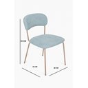 Ver mais imagens de Kit 4 Cadeiras Jantar Aço Carbono Tecido Bouclê Lançamento:azul/champagne