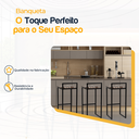 Ver imagem 3 de Kit 3 Banqueta Quadrada Preta para Balcão Ilha Cozinha Gourmet Bancada Piscina Bares Àrea de Lazer