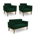 Ver imagem 1 de Namoradeira 2 Poltronas Base Madeira Fixa Cast Elisa Bouclê Verde D03 - D'Rossi