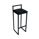 Ver imagem 1 de Banqueta Alta 85cm Bistrô Cozinha Balcão em Metal com Encosto Reto e Assento Estofado Preto