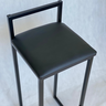 Banqueta Alta 85cm Bistrô Cozinha Balcão em Metal com Encosto Reto e Assento Estofado Preto - 3