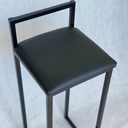 Ver imagem 3 de Banqueta Alta 85cm Bistrô Cozinha Balcão em Metal com Encosto Reto e Assento Estofado Preto