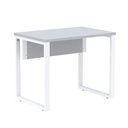 Ver imagem 1 de Mesa Escritório P25 Tub Pandin 90 Cm (larg) Tampo Mdp Cinza Pé Aço Tubular Branco