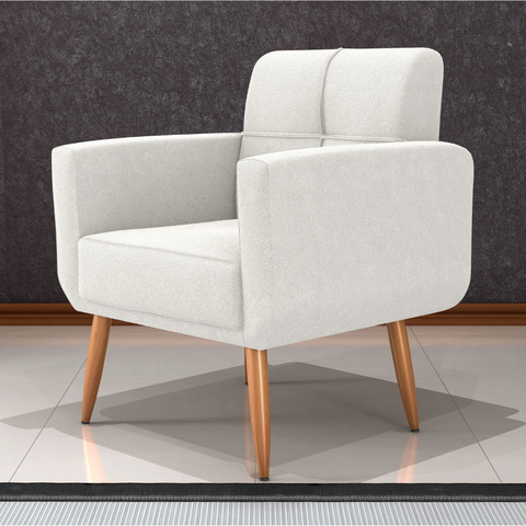 Poltrona Decorativa Juan Boucle Bege