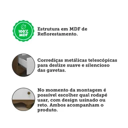 Cômoda Infantil 4 Gavetas 100% MDF Mimo Espresso Móveis - 10