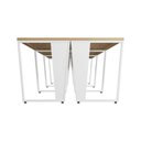 Ver imagem 5 de Mesa Trabalho Escritório 6 Pessoas 360cm Pé Metal F5 Office Cor:macadâmia com Branco