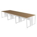 Ver imagem 6 de Mesa Trabalho Escritório 6 Pessoas 360cm Pé Metal F5 Office Cor:macadâmia com Branco
