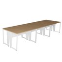 Ver imagem 3 de Mesa Trabalho Escritório 6 Pessoas 360cm Pé Metal F5 Office Cor:macadâmia com Branco